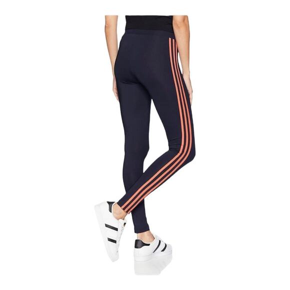 Adidas Originals Women’s Navy Blue 3 Stripe Signature Active Icons Leggings XS - Picture 2 of 4